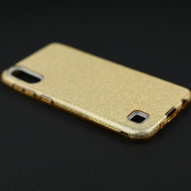 Чехол Silicone 3in1 Блёстки для Samsung A105 Galaxy A10 Gold-3