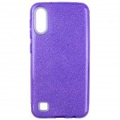 Чохол Silicone 3in1 Блискітки для Samsung A105 Galaxy A10 Фіолетовий