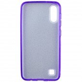 Чохол Silicone 3in1 Блискітки для Samsung A105 Galaxy A10 Фіолетовий