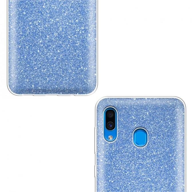 Чохол Silicone 3in1 Блискітки для Samsung A205/A305 Galaxy A20/A30 Синій-3