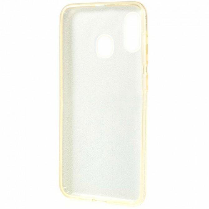 Чохол Silicone 3in1 Блискітки для Samsung A205/A305 Galaxy A20/A30 Gold DEL-3