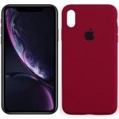 Чехол силиконовый для iPhone Xs Max Темно Вишневый FULL