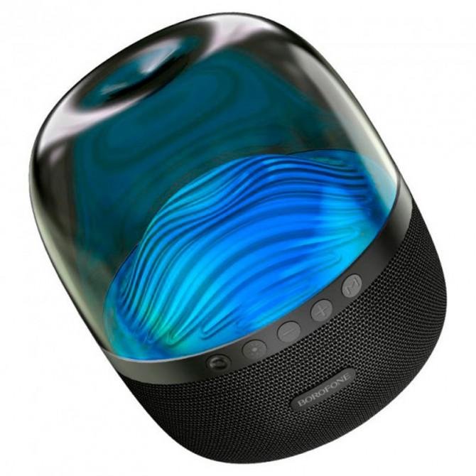 Bluetooth Колонка Borofone BP8 Glazed colorful luminous Чорний-2