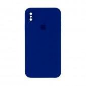 Оригинальный силиконовый чехол для iPhone X/Xs Сапфировый FULL (SQUARE SHAPE)