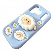 Чехол 3D Sheep series for iPhone 17 Pro Light Blue