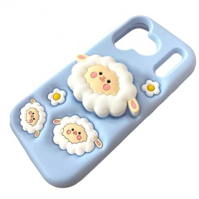 Чехол 3D Sheep series for iPhone 17 Pro Light Blue-1