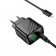 Мережевий зарядний пристрій 1USB + Type-C Hoco CS25A Rico PD20W+QC3.0 Black + Type-C to Lightning
