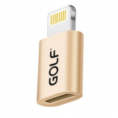 Адаптер Golf GC-31 MicroUSB to iPhone 5 Gold Адаптер Golf GC-31 MicroUSB to iPhone 5 Gold