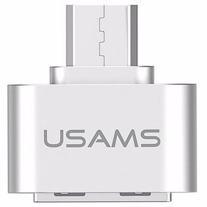 Переходник USB Usams OTG US-SJ187 Micro OTG Silver (OTG03)