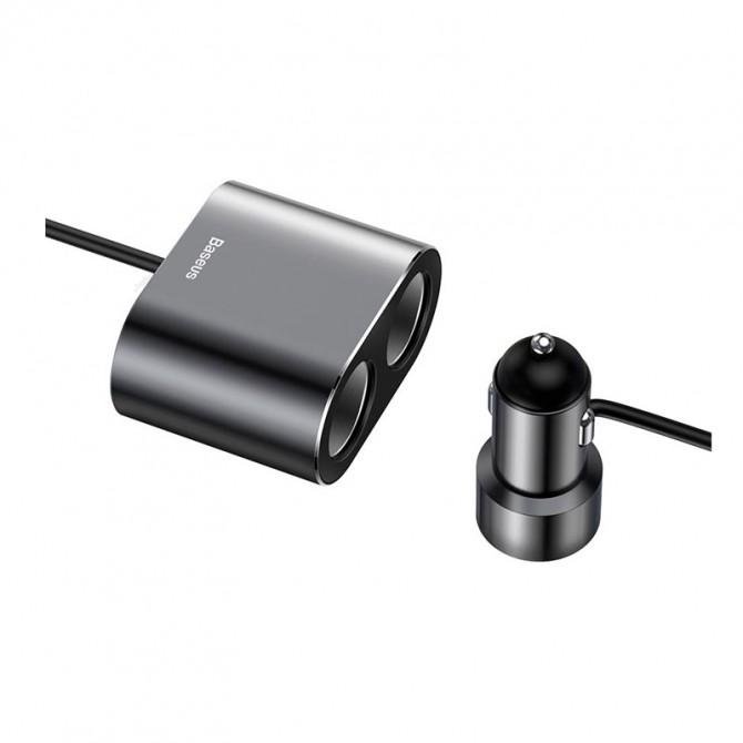 Автомобільний зарядний пристрій 2USB Baseus High Efficiency One to Two Cigfrette Lighter Black-2