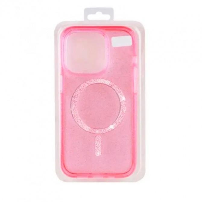 Чохол TPU Eclipse Sparkle (MagFit) для Apple iPhone 12 Pro / 12 (6.1") Рожевий-2