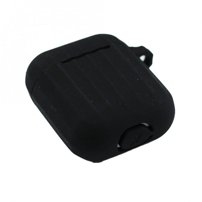 Чохол U-Like Ribbed Silicone Protective Case для Airpods Чорний-1