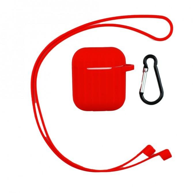 Чохол U-Like Ribbed Silicone Protective Case для Airpods Червоний-1