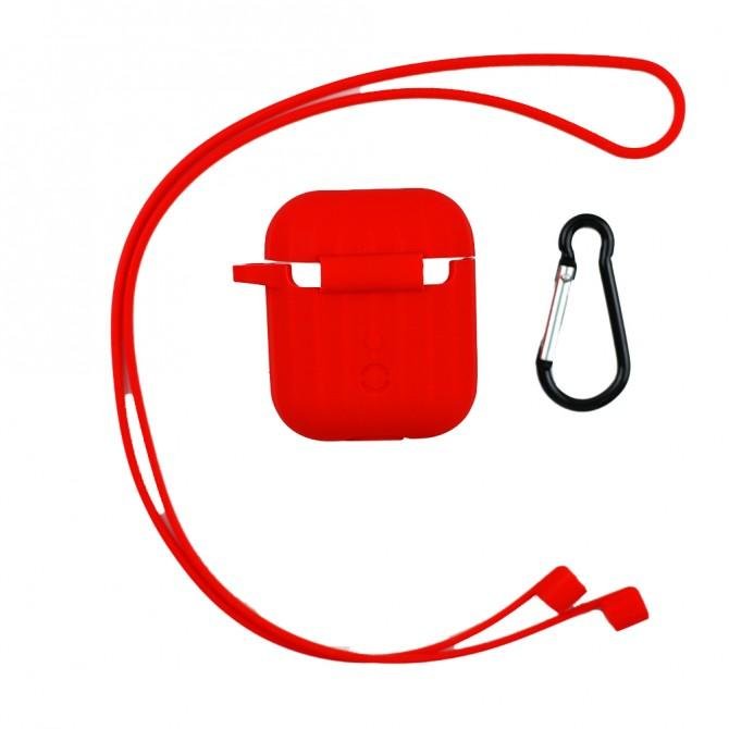 Чохол U-Like Ribbed Silicone Protective Case для Airpods Червоний-2