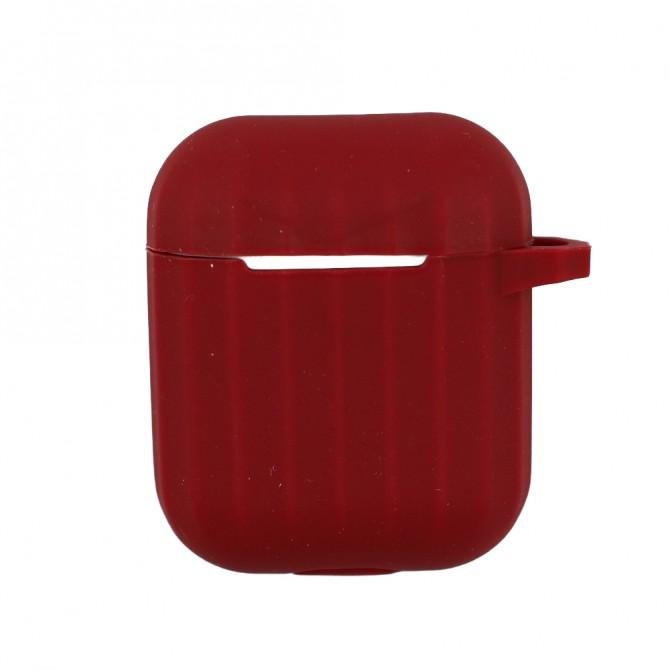 Чехол U-Like Ribbed Silicone Protective Case для Airpods Wine Red
