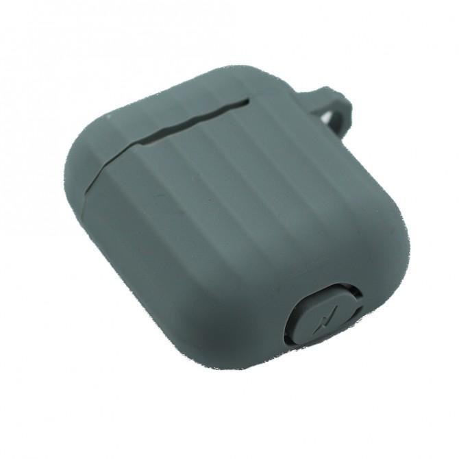 Чохол U-Like Ribbed Silicone Protective Case для Airpods Rock Сірий-1