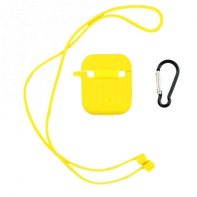 Чохол U-Like Ribbed Silicone Protective Case для Airpods Жовтий-2