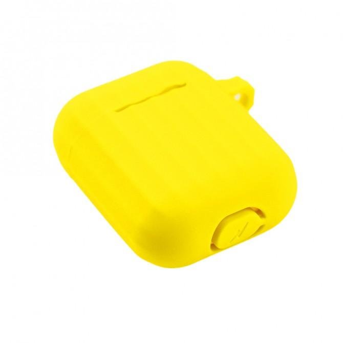 Чохол U-Like Ribbed Silicone Protective Case для Airpods Жовтий-3