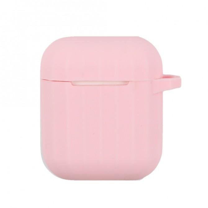 Чехол U-Like Ribbed Silicone Protective Case для Airpods Pink