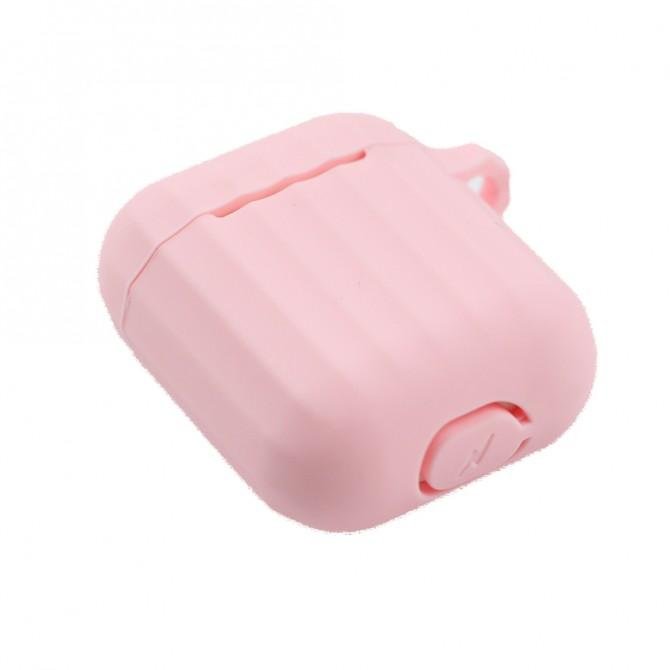Чехол U-Like Ribbed Silicone Protective Case для Airpods Pink-1