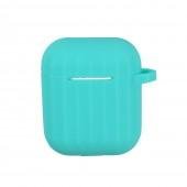 Чехол U-Like Ribbed Silicone Protective Case для Airpods Cyan