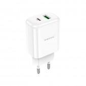 СЗУ 1USB + Type-C Borofone BN4 PD20W+QC3.0 White