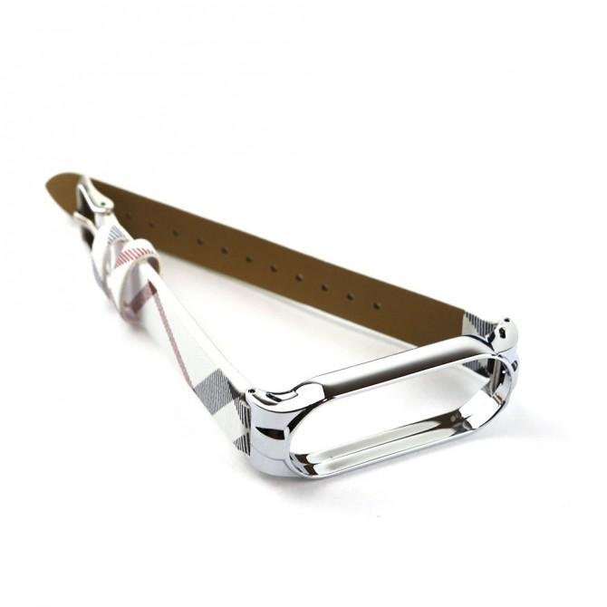 Ремінець для Xiaomi Band 5/6 Leather Burberry #2-2