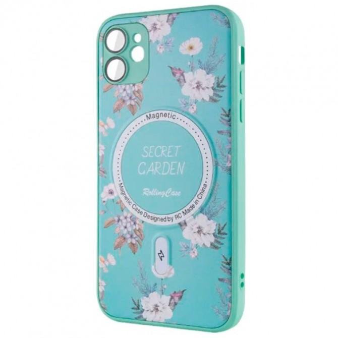 TPU+PC чохол Secret Garden with MagSafe для Apple iPhone 12 (6.1") Mint-1