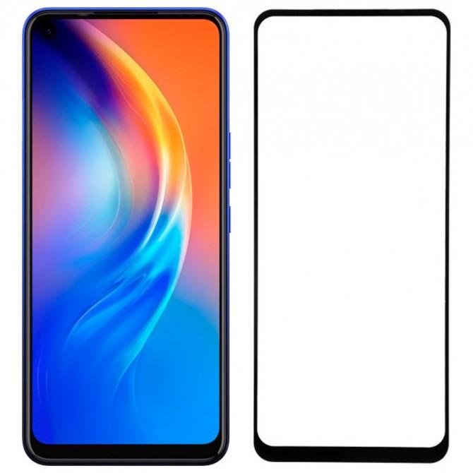 Защитное стекло для TECNO Spark 6 Full Glue (0.25 мм, 2.5D, черное) ЛЮКС