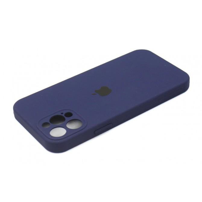 Оригінальний силіконовий чохол для iPhone 12 Pro Max Темно Синій FULL (with camera protection)-3