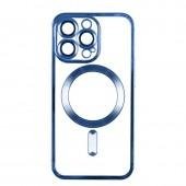 Чехол TPU Metallic Full Camera with Magsafe для iPhone 12 Blue
