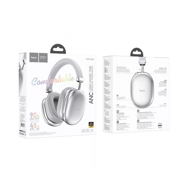 Навушники Bluetooth Headset Hoco W35 ANC Max Auspicious Silver-2