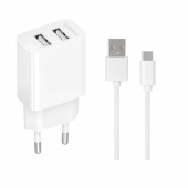 Сетевое зарядное устройство для Gelius Simple GP-HC059 2USB/2 4A + Cable Type-C White