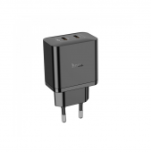 Мережевий зарядний пристрій  2Type-C Hoco N35 Streamer PD 45W GaN Black Мережевий зарядний пристрій  2Type-C Hoco N35 Streamer PD 45W GaN Black