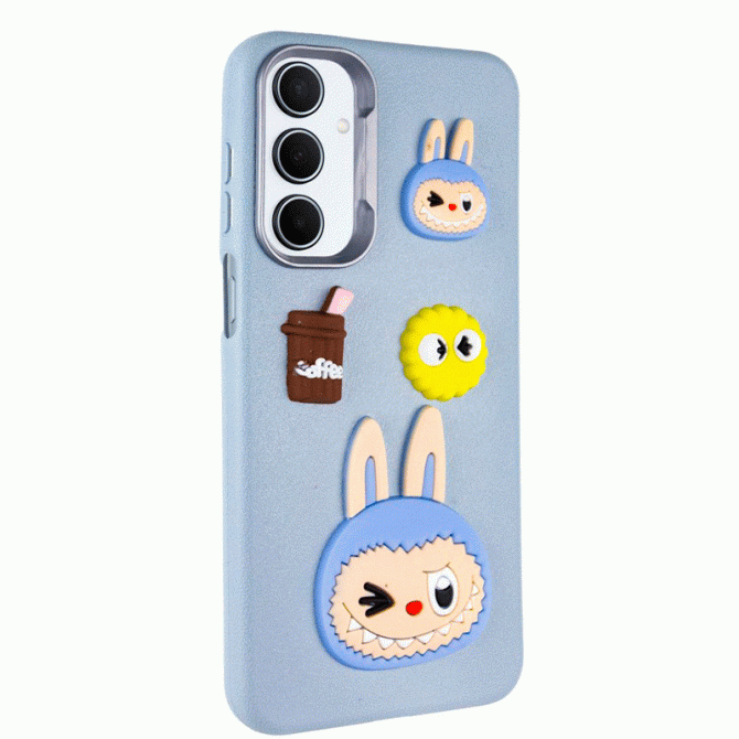 Чохол TPU Leather Toys для Samsung Galaxy A36 5G / A56 5G (Labubu / Blue)