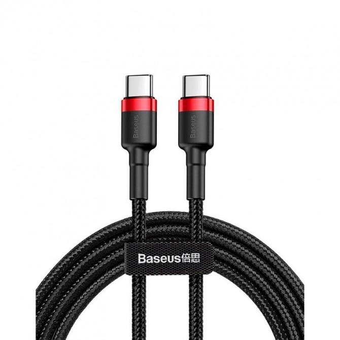 Кабель Baseus Cafule Type-C/Type-C (CATKLF-) Black/Red 1m