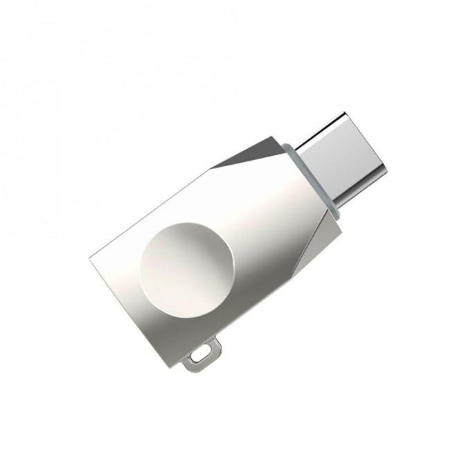 Адаптер OTG Hoco UA9 Type-C->USB Pearl Nickel-1