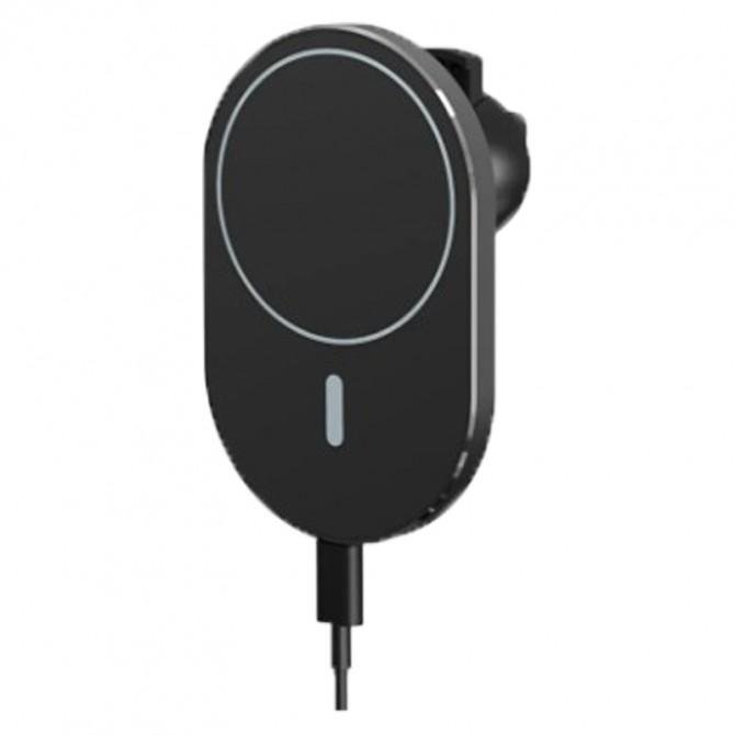 Беспроводное зарядное устройство + держатель Amaztec Magnetic 15W для iPhone 12 Series Black