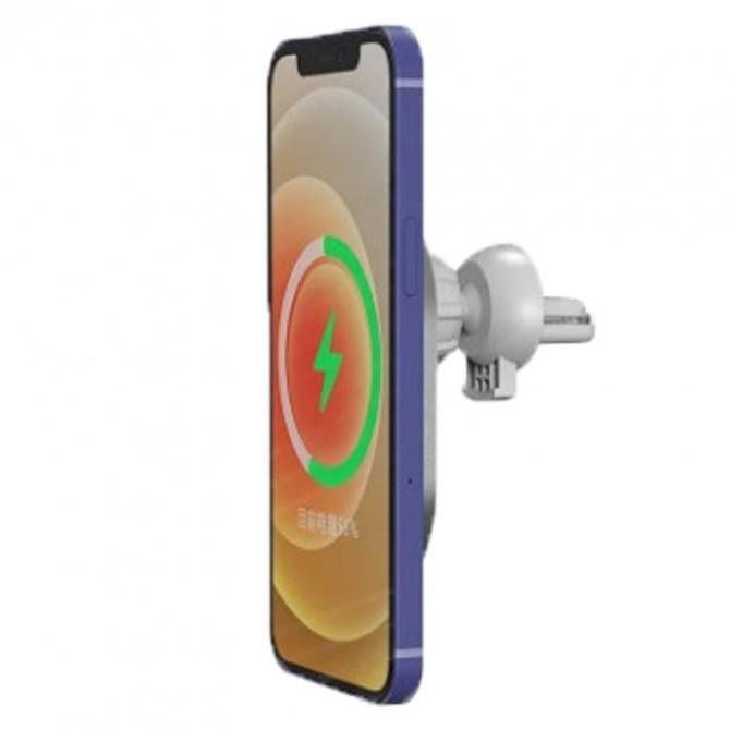 Беспроводное зарядное устройство + держатель Amaztec Magnetic 15W для iPhone 12 Series Black-1