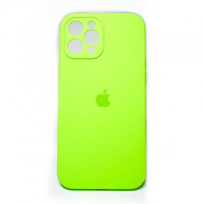 Оригинальный силиконовый чехол для iPhone 12 Pro Max Салатовый FULL (with camera protection)