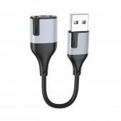 Adapter Borofone BV19 Creator 2in1 extarnal sound card for headset USB to 3.5mm Black