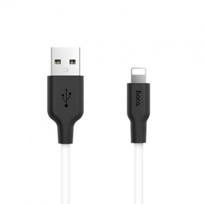 Кабель Hoco X21 Plus Silicone Lightning Black/White 2m