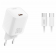 Мережевий Зарядний Пристрій XO L148 30W/USB-C White + Type-C Cable