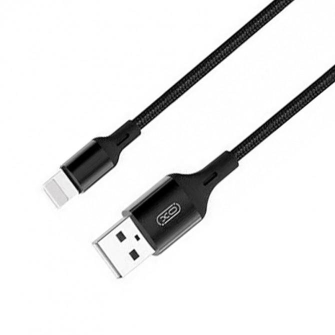 USB Cable XO NB143 Braided Lightning 2.4A/1m Black-1