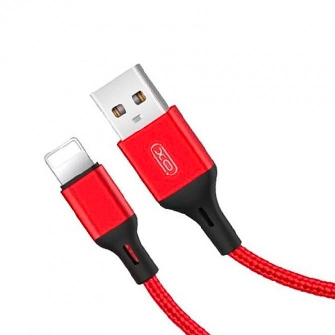 Кабель USB XO NB143 Braided Lightning 2.4A/1m Red-1