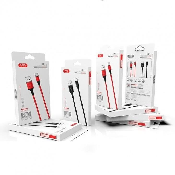Кабель USB XO NB143 Braided Lightning 2.4A/1m Red-2