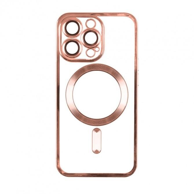 Чехол TPU Metallic Full Camera with Magsafe для iPhone 14 Pro Rose Gold