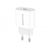 Мережевий зарядний пристрій Borofone BA61A PD 10.5W 2.1A/5V White + cable Type-C to Lightning Мережевий зарядний пристрій Borofone BA61A PD 10.5W 2.1A/5V White + cable Type-C to Lightning