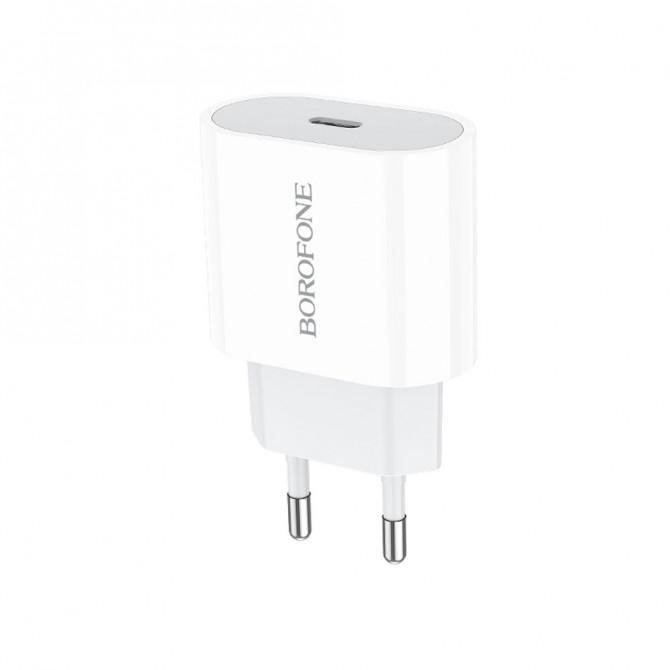 Сетевое зарядное устройство Borofone BA61A PD 10.5W 2.1A/5V White + cable Type-C to Lightning
