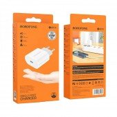 Мережевий зарядний пристрій Borofone BA61A PD 10.5W 2.1A/5V White + cable Type-C to Lightning Мережевий зарядний пристрій Borofone BA61A PD 10.5W 2.1A/5V White + cable Type-C to Lightning